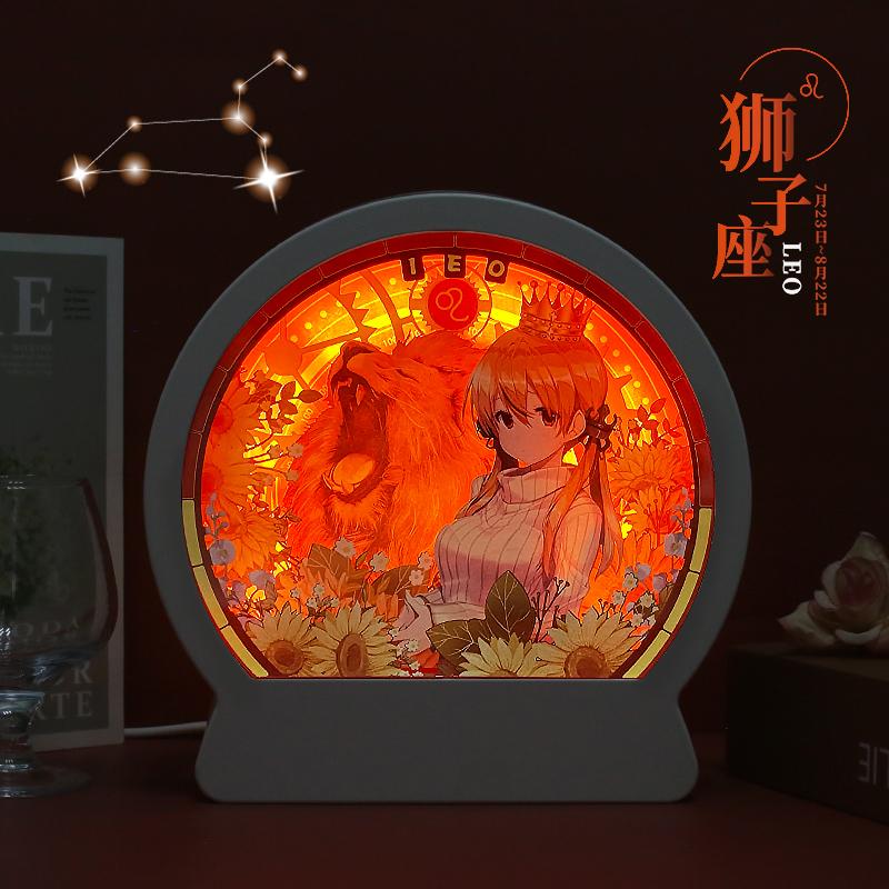 家居装饰摆件3D镂空纸雕灯定制