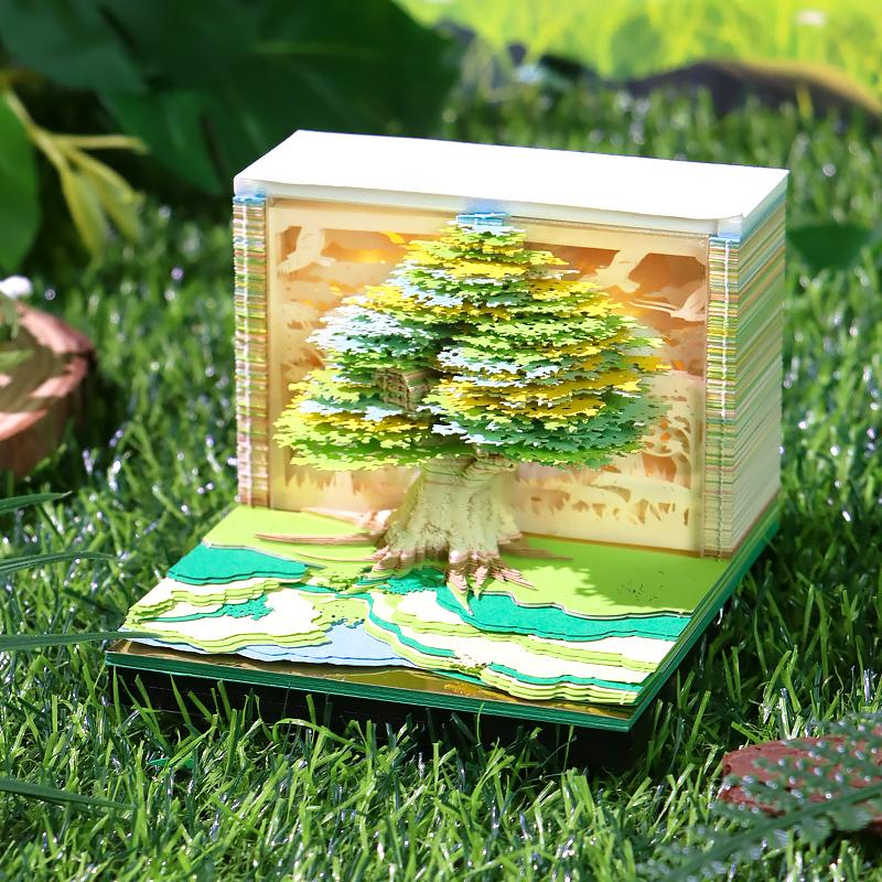 3D光影纸雕便签本 奇缘树居