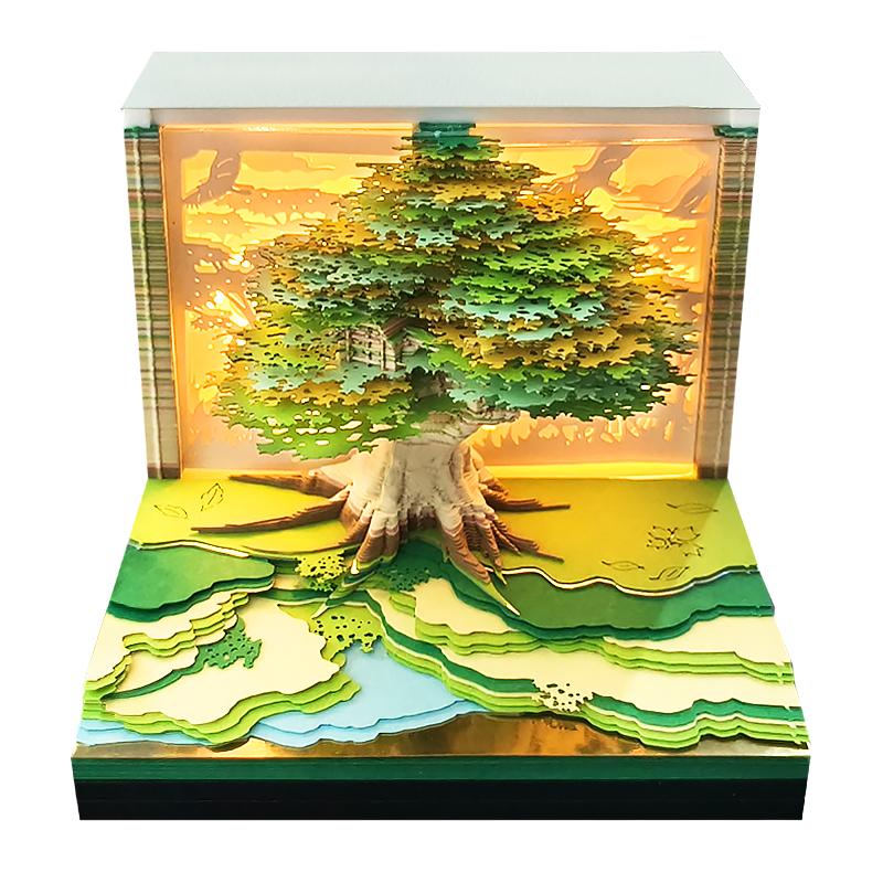 3D光影纸雕便签本 奇缘树居
