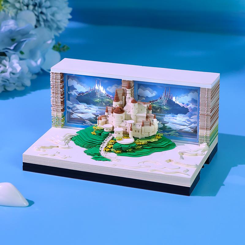 天空之城3D纸雕日历便签