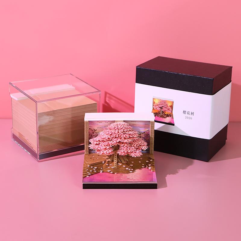 樱花树3D纸雕日历