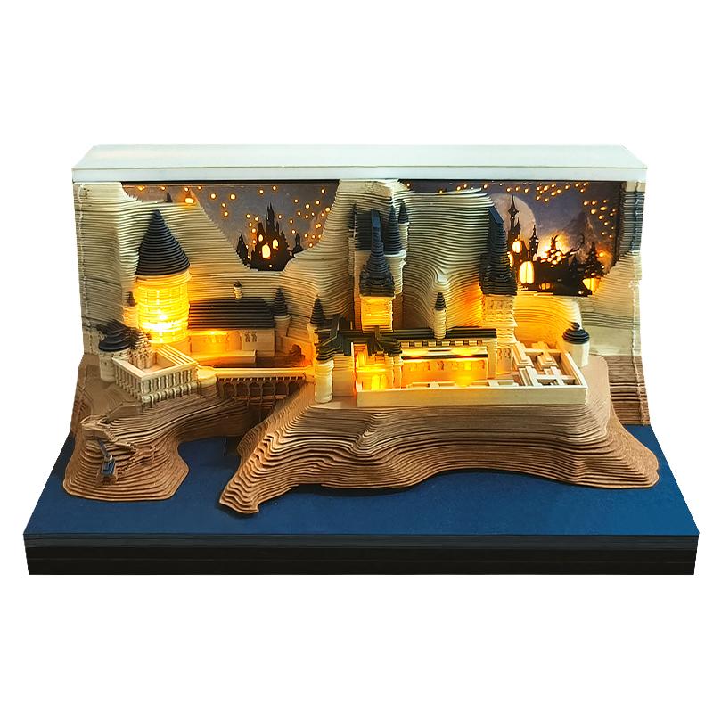 城堡3D纸雕日历